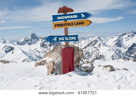 Road Sign In the Snow