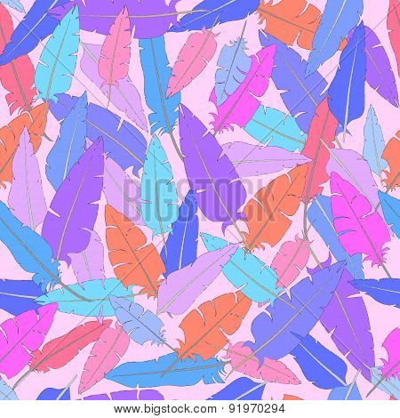 Bright Seamless Feather Pattern