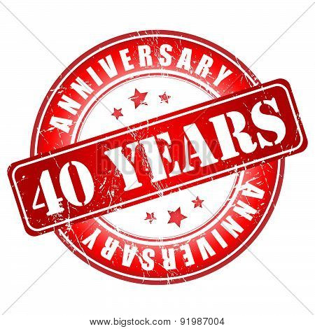40 years anniversary red stamp.