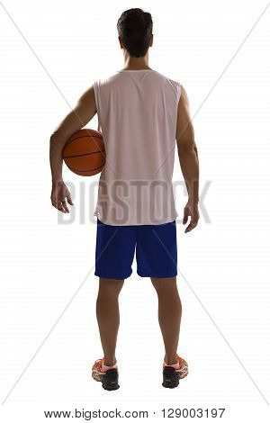 Professional French Basketball Player With Ball.