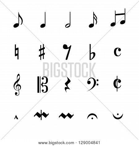 illustration with the silhouettes of musical notes