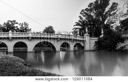 Little Bridge In The Garden In Italy