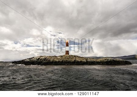 Les Eclavireurs Lighthouse, Beagle Channel, Tierra Del Fuego, Southern Argentina