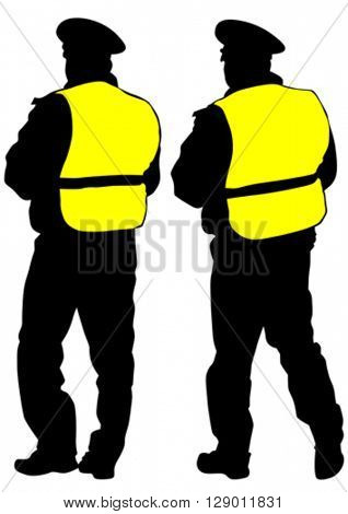 People of special police force on white background
