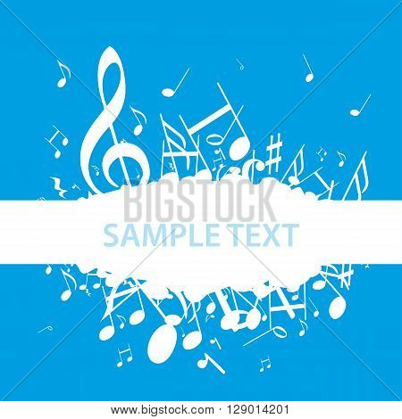 a moving illustration with the silhouettes of musical notes