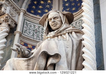 FLORENCE, ITALY - JUNE 05: Cardinal Pietro Valeriani, Portal of Cattedrale di Santa Maria del Fiore (Cathedral of Saint Mary of the Flower), Florence, Italy on June 05, 2015