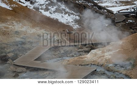 Gunnuhver Geothermal field in the island of Iceland