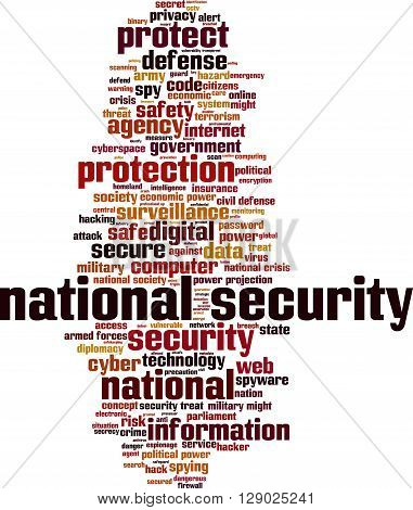 National security word cloud concept. Vector illustration