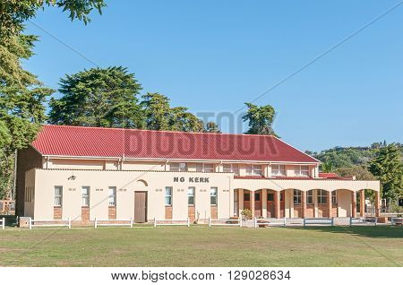 SEDGEFIELD SOUTH AFRICA - MARCH 4 2016: The Dutch Reformed Church in Sedgefield a town on the Garden Route