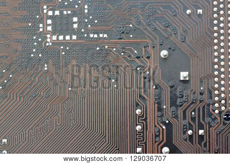 brown electronics background of computer mainboard and have concept about technology.