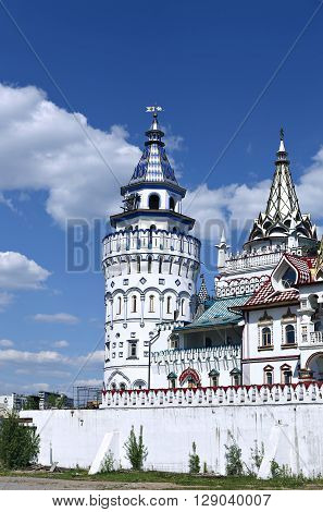 MOSCOW, RUSSIA - MAY 7, 2016: Izmailovskiy Kremlin in Moscow on a sunny day