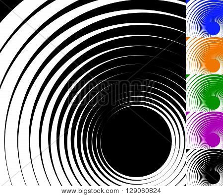Abstract Background Set With Concentric Rotating Lines