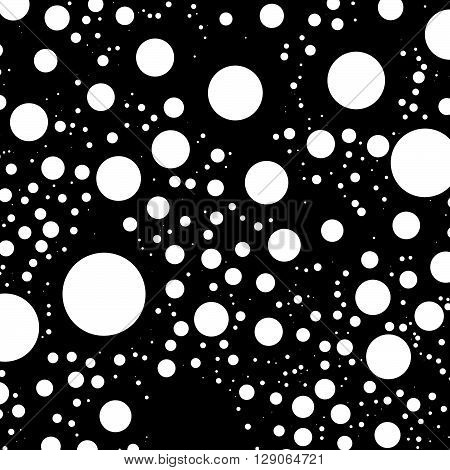 Circles Pattern - Monochrome Black And White Pattern With Scattered, Random Varying Circles. Irregul