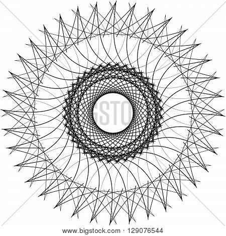 Geometric Uncolored Mandala Element