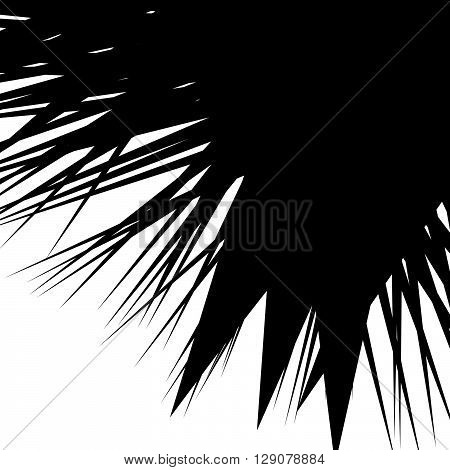 Asymmetric, Irregular Element With Scattered Edgy, Pointed Shape. Sharp, Spiky Monochrome Graphic /