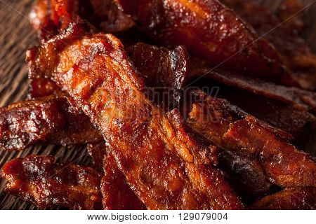 Homemade Dried Barbecue Bacon Jerky