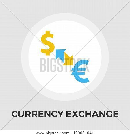 Currency exchange icon vector. Flat icon isolated on the white background. Editable EPS file. Vector illustration.