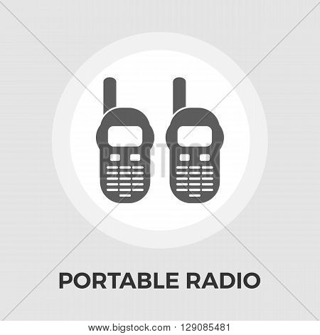 Portable radio icon vector. Flat icon isolated on the white background. Editable EPS file. Vector illustration.