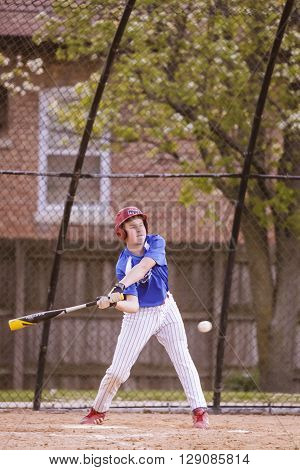 Morton Grove, IL, USA - 05.06.2106. Youth Baseball Match between Norwood Park Team and Morton Grove Park Team took place in Morton Grove, IL on 05.06.2016