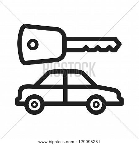 Car, keys, alarm icon vector image. Can also be used for car servicing. Suitable for use on web apps, mobile apps and print media.