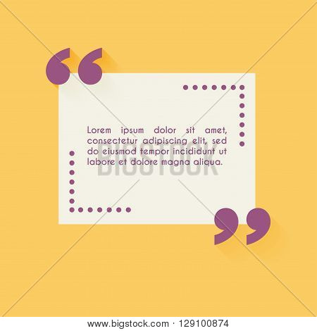 Quote Blank Template. Design Elements, Circle Business Card Template, Paper Sheet, Information, Text