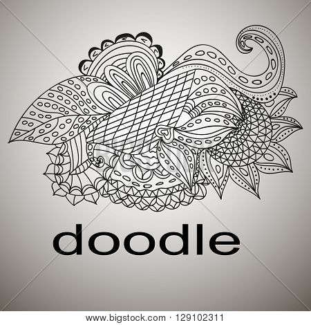 doodle black coloring mandala pattern beautiful design