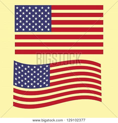 set the US flag bright country nation patriot
