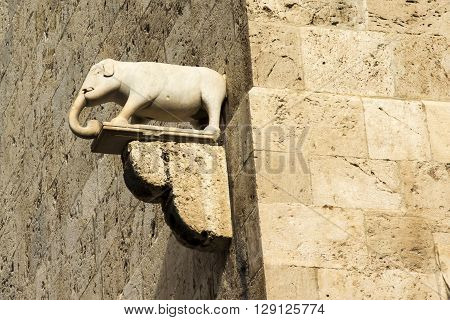 Cagliari: detail of the elephant tower - Sardinia