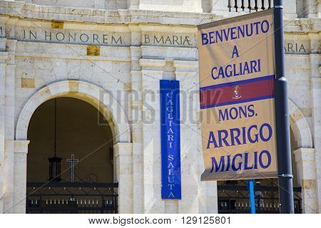 Cagliari: detail of the Basilica of Our Lady of Bonaria - Sardinia