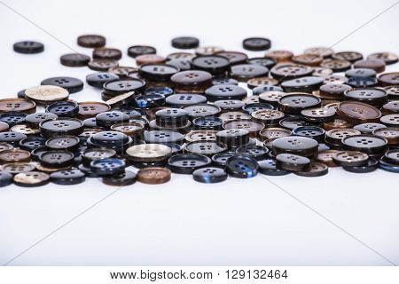 Buttons used for bespoke tailored suits, macro