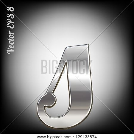 Vector letter s from metal alphabet. Lovercase metal font collection. EPS 8