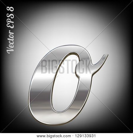Vector letter o from metal alphabet. Lovercase metal font collection. EPS 8
