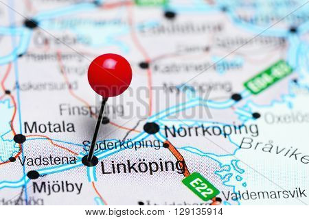 Linkoping pinned on a map of Sweden