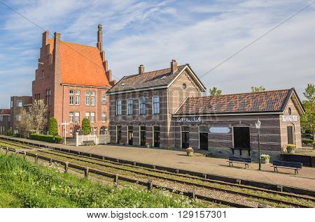 Historical railroad and station of Medemblik Holland