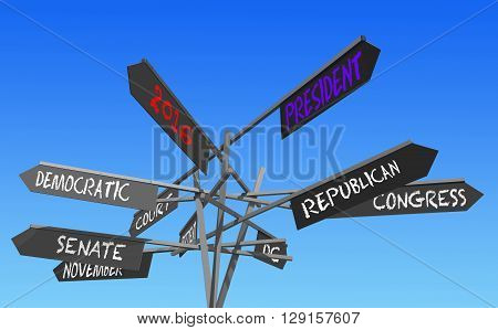 election 2016 choice conceptual post 3D rendering