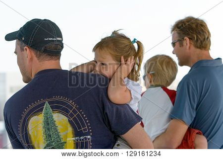 Losail Qatar - February 25 2006: Families in the Losail racing circuit