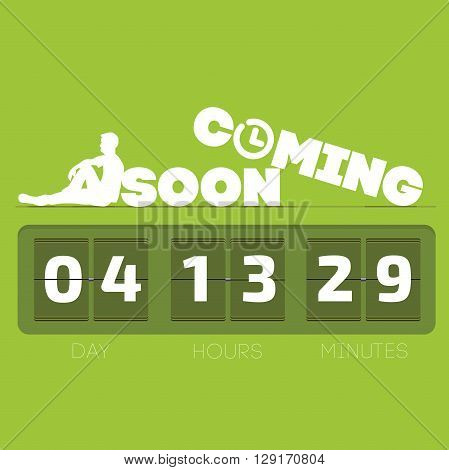 Comming soon with countdown timer vector illustration