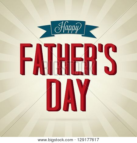 Happy Fathers Day. Fathers Day Vector Illustration with text on a brwon background.