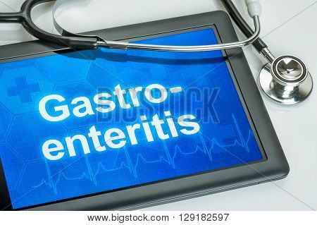 Tablet With The Diagnosis Gastroenteritis On The Display