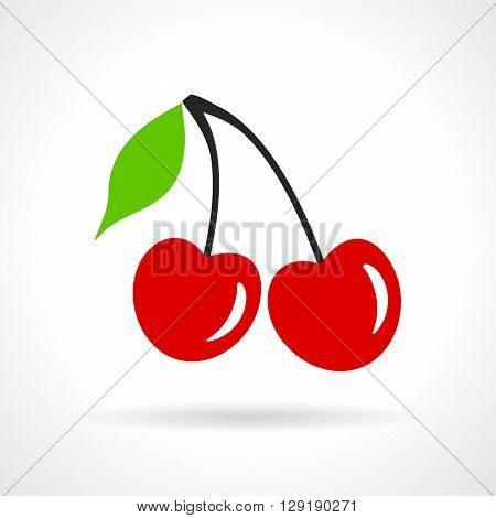 Cherry vector icon isolated on white background