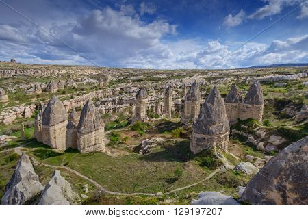 Famous Love valley in Cappadocia, Turkey