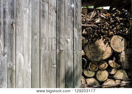 Old Wooden Fence And Wood