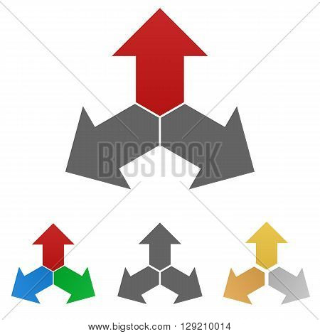 Arrow logo vector. Arrow icon symbol design template set for success, junction, decision concepts.