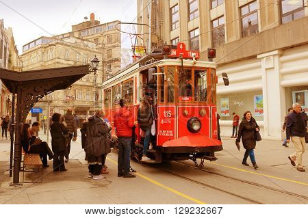 Vintage Trolley In Istanbul, Turkey
