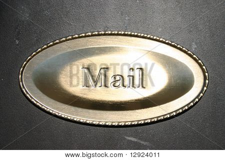 Shiny Brass Mail Button