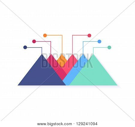 Level chart with colored arrows. Colored arrows indicate the level number. Charts and graphs business template for statistical or financial data report. Infographic information. Vector illustration