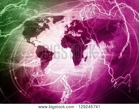 World Business Background in the blue color