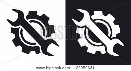 Service icon stock vector. Two-tone version on black and white background