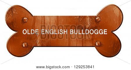 Olde english bulldogge, 3D rendering, rough brown dog bone