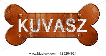 Kuvasz, 3D rendering, rough brown dog bone